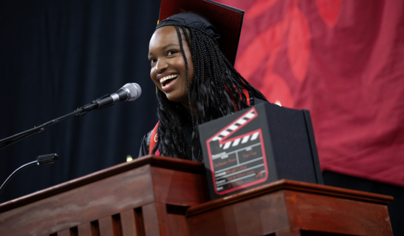 Taisha Charles speaks at Commencement 2024